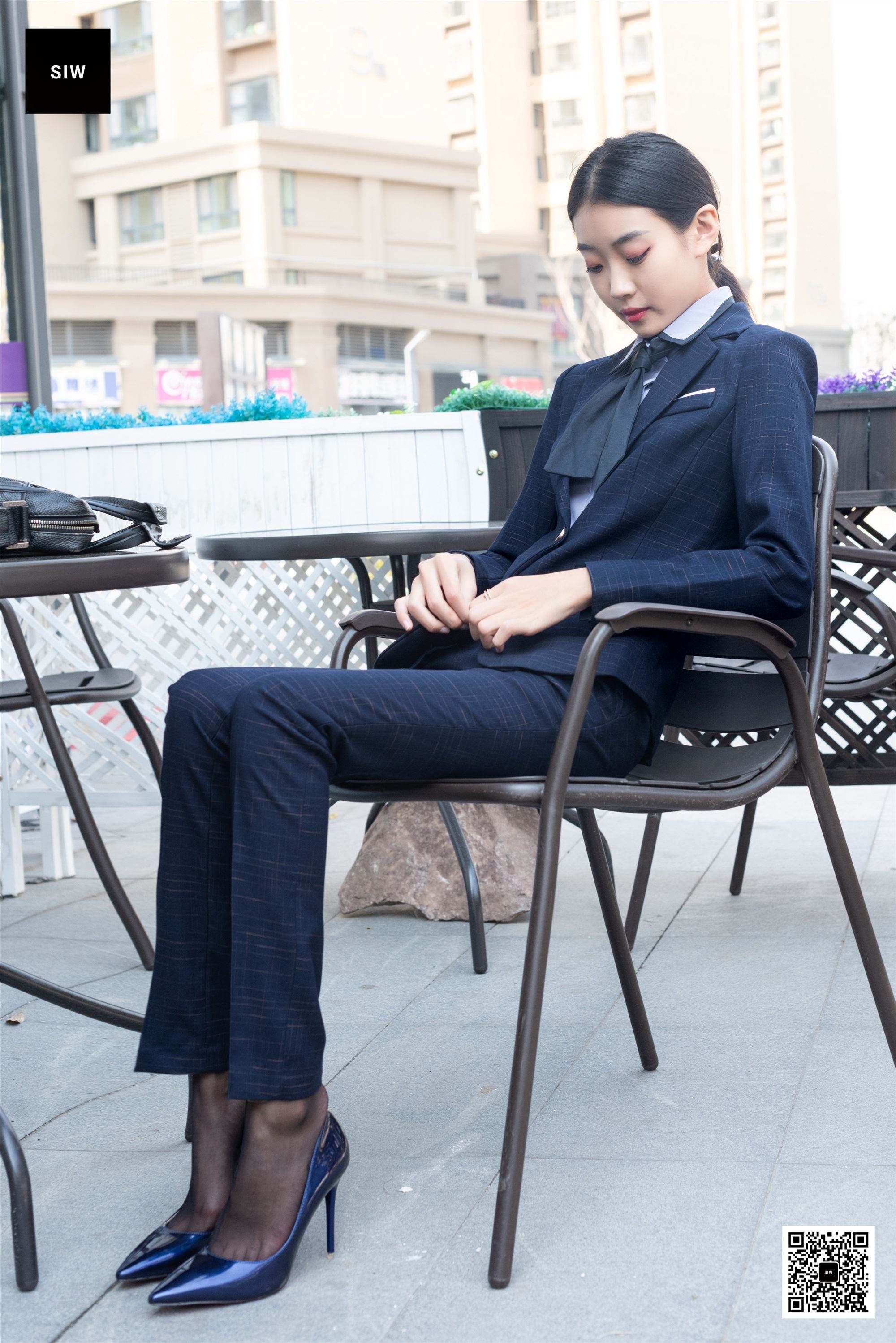 SIW Siven Media 061 Autumn/Winter Plaid Uniform Elegant slim Suit Cover (Rong 'er)